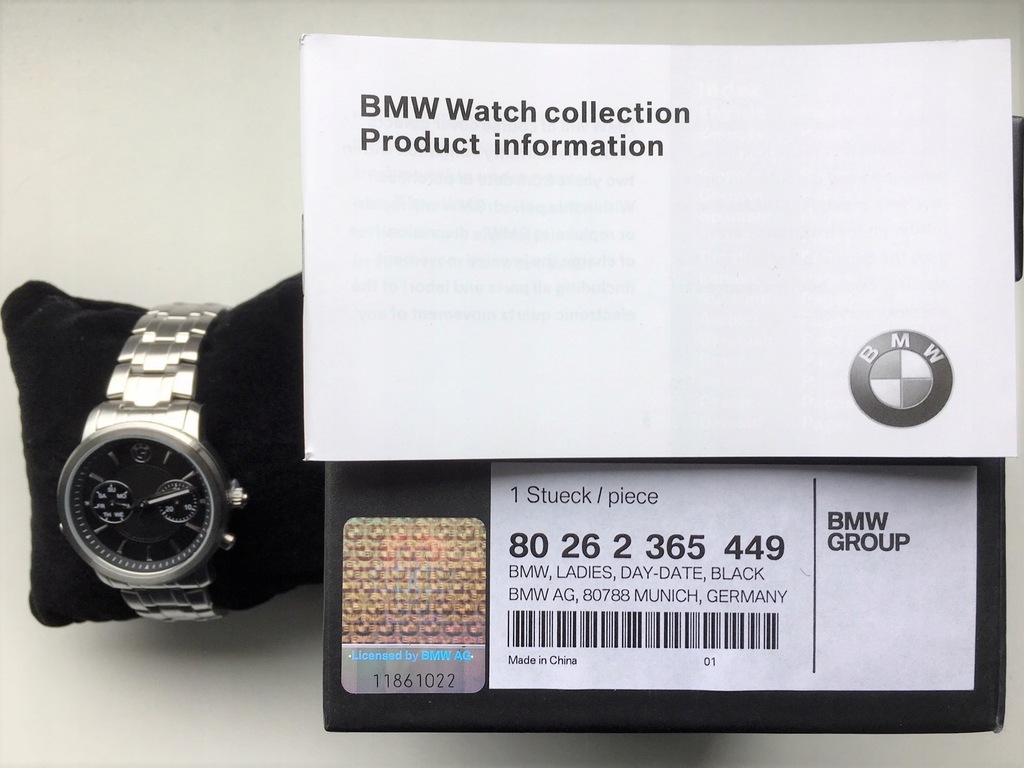 Elegancki zegarek damski BMW 80262365449 czarny