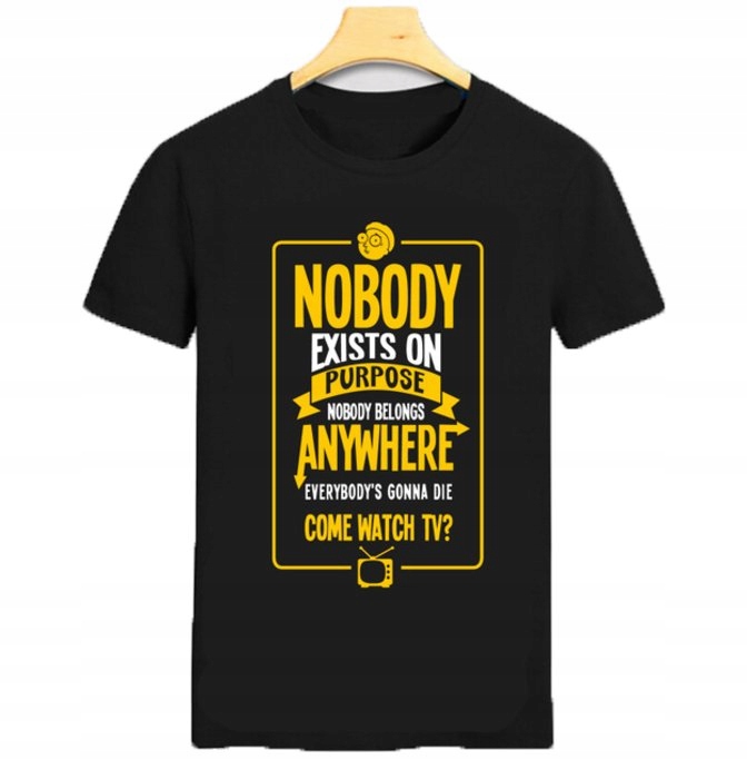 KOSZULKA MĘSKA RICK AND MORTY CYTAT NOBODY S