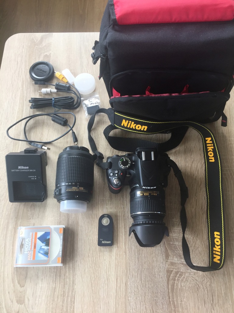 Nikon D3200 + Obiektywy 18-55mm + 55-200mm MEGA