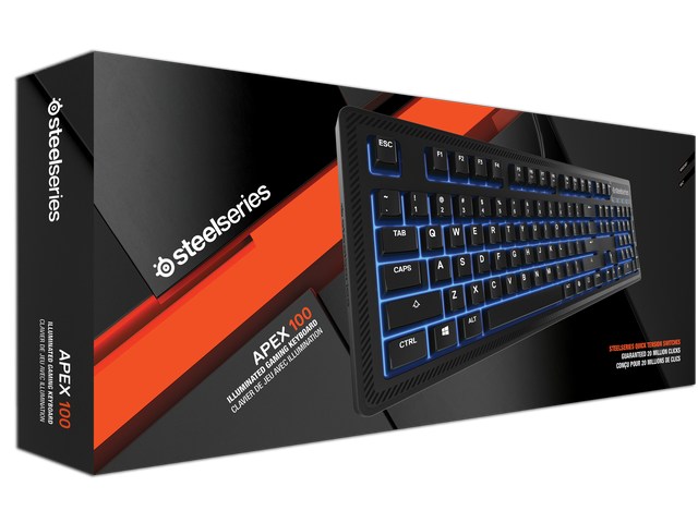KLAWIATURA STEELSERIES APEX 100 Black USB PODŚWIET
