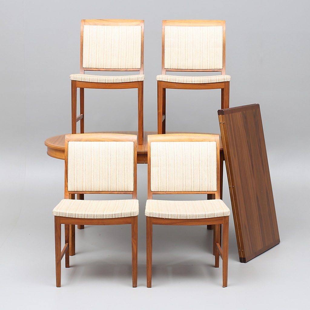 Stół i cztery krzesła projekt Bertil Fridhagen