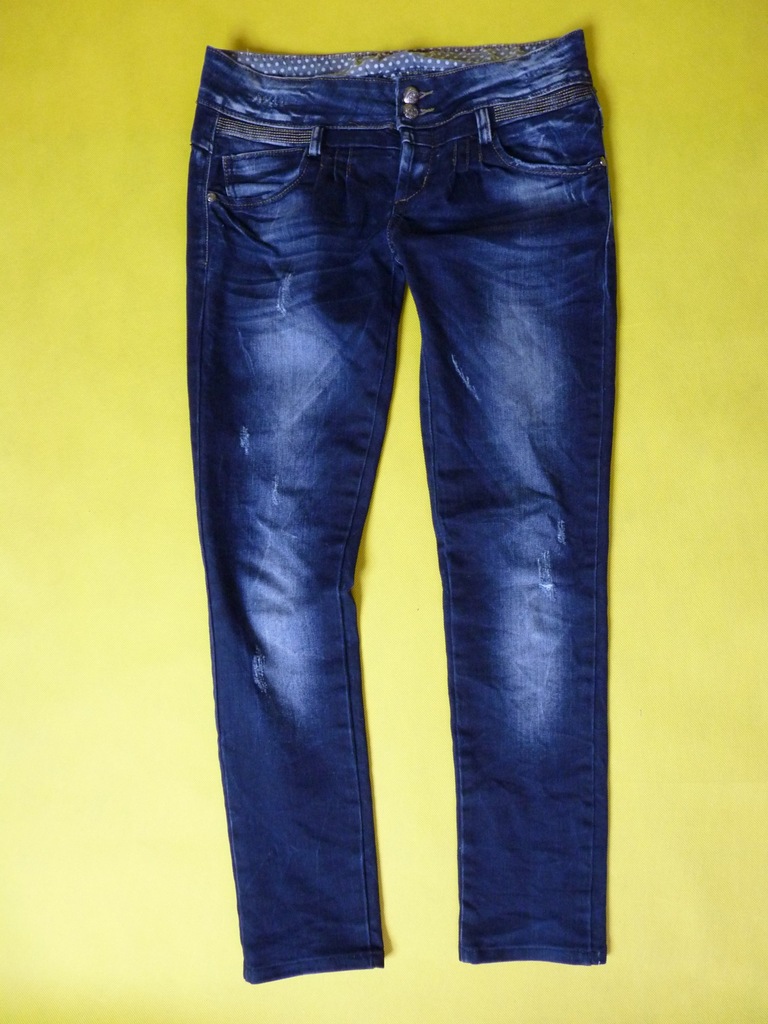 INTENO JEANS spodnie damskie przecierane r 28