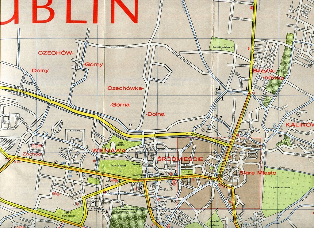 lublin mapa miasta ulice LUBLIN :: plan miasta ze spisem ulic : 1975   7422499695 