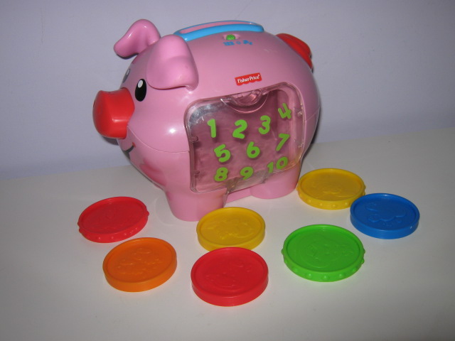 FISHER PRICE SWINKA SKARBONKA Z MONETAMI