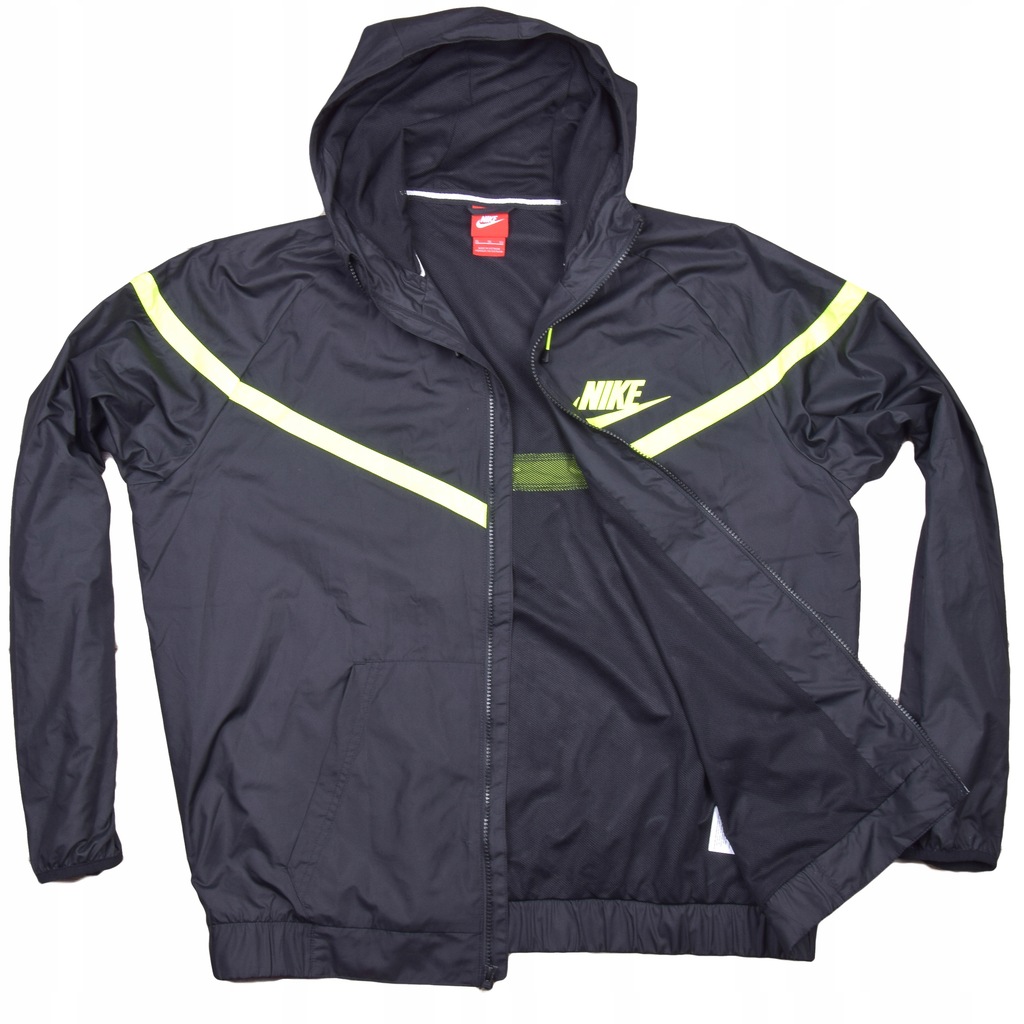 Nike Kurtka Wiatrówka Męska Kaptur Czarna Lekka XL