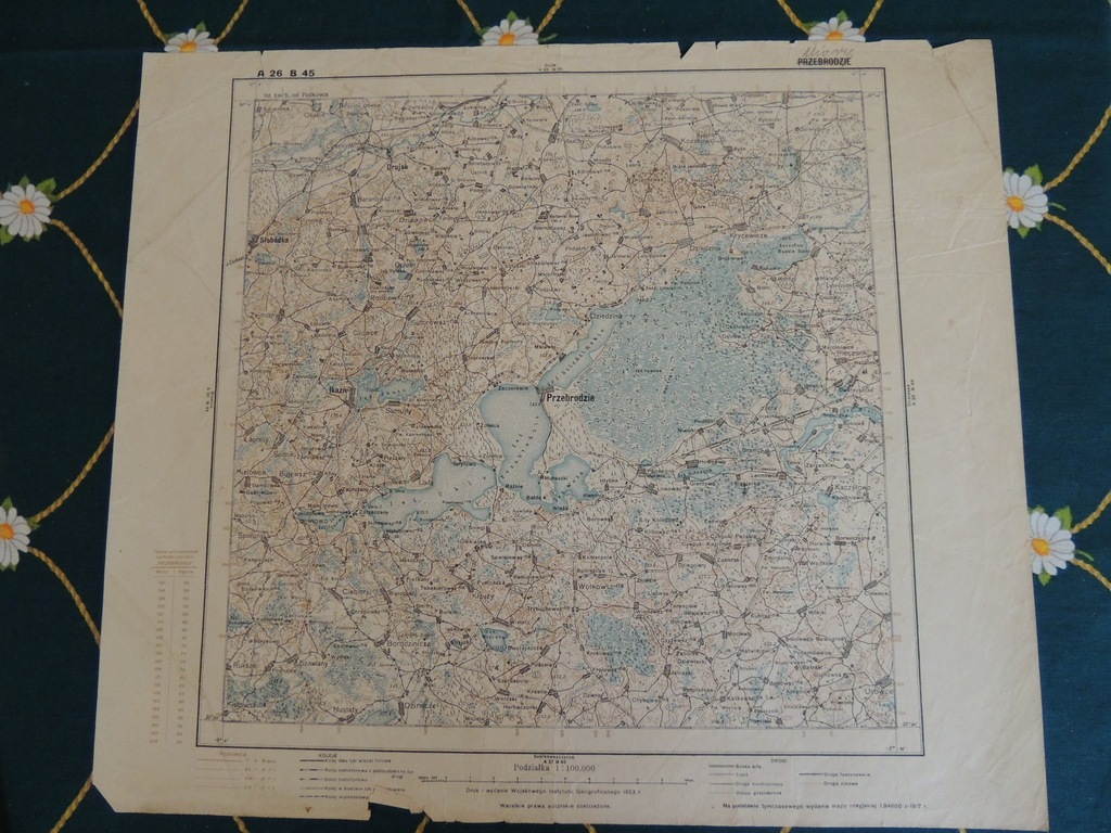 Stara mapa wojskowa Przebrodzie  1923