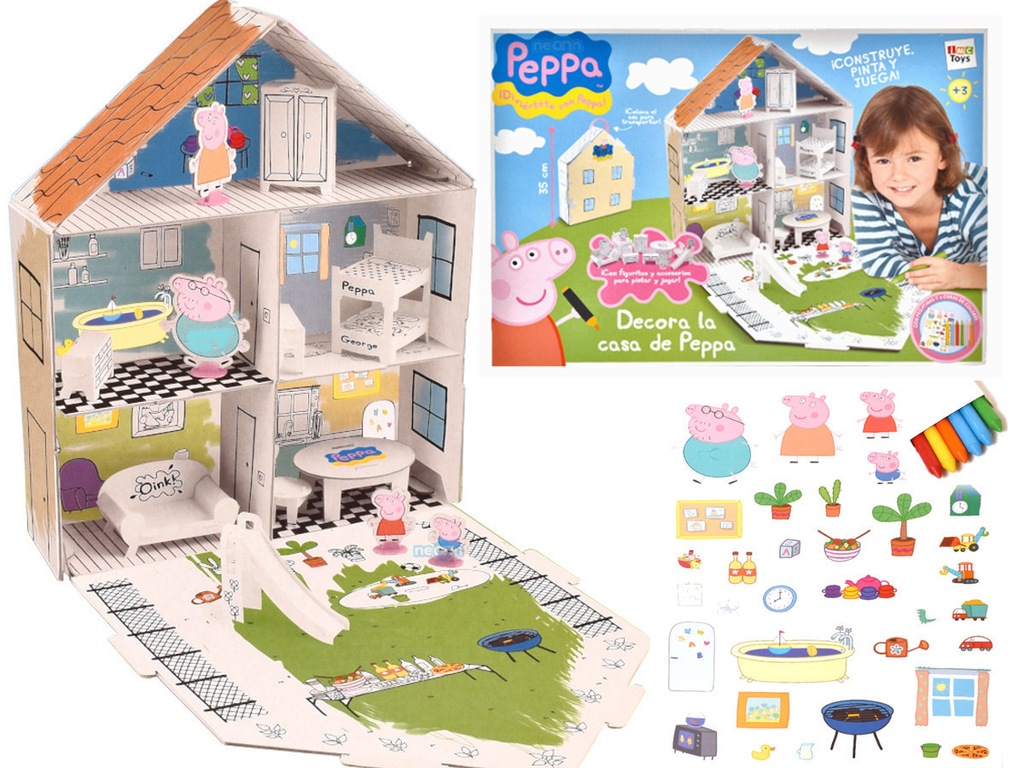 Świnka PEPPA DUŻA KOLOROWANKA DOMEK + FIGURKI