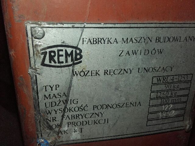 Wózek paletowy, paleciak ZREMB typ WRU4-1253 