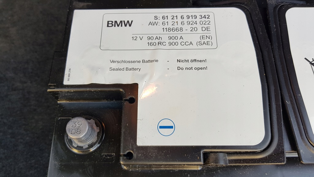 BMW AKUMULATOR AGM 90AH 900A 7576157851 oficjalne