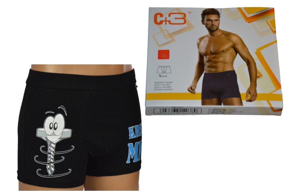 Bokserki C+3 CZARNE KRĘCISZ MNIE roz. XL