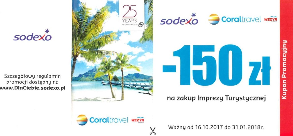 VOUCHER BON WEZYR CORAL HOLIDAYS 150ZŁ nie itaka