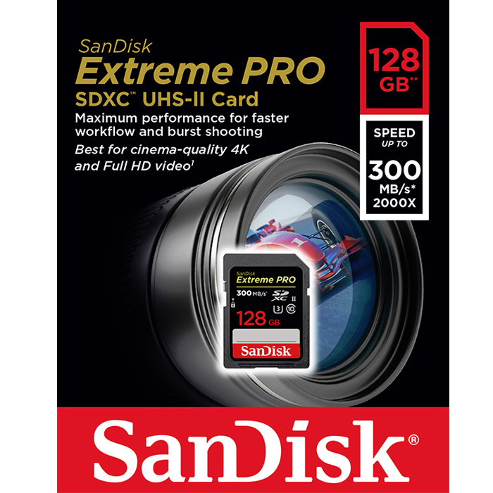 SanDisk SDXC 128 GB Extreme Pro UHS-II 300 MB/s