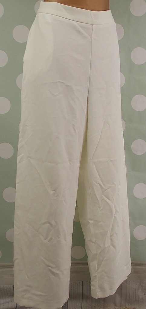 1.28m spodnie petite białe szerokie eleganckie 44