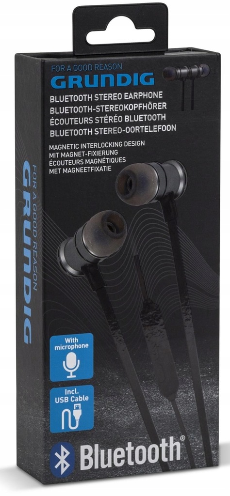 Grundig Stereo Earphone Metal Pro with Microphone,