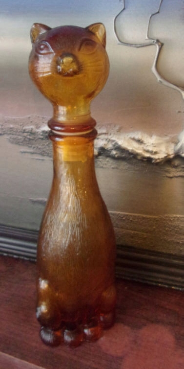 Kolekcjonerska butelka w kształcie kota 23 cm wys.