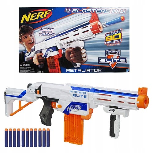NERF RETALIATOR XD WHITE BIAŁY N-STRIKE KARABIN