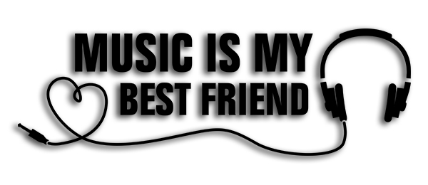 Napis 3D Music Friend na ścianę czarny DIY