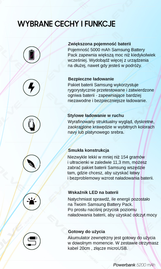 ORYG POWERBANK SAMSUNG 5000 mAh + KABEL MICROUSB - 7412734095