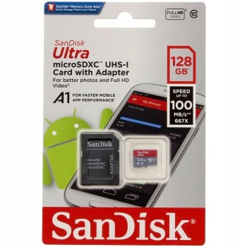 microSDXC 128 GB ULTRA 100MB/s+ADAP.SD + ANDRO APP