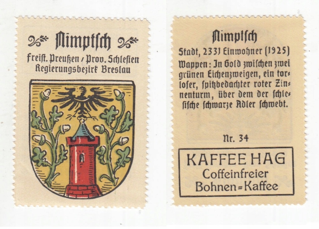 Znaczek herb - Niemcza, Nimptsch, -207
