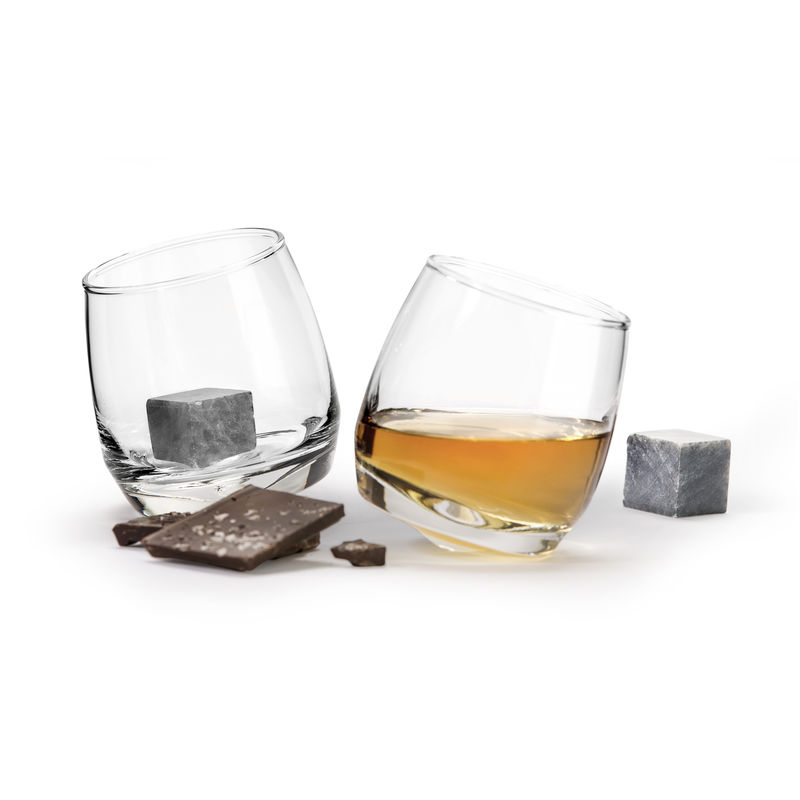 SZKLANKI DO WHISKY SAGAFORM ,,PIJANE,,Z KAMIENIAMI