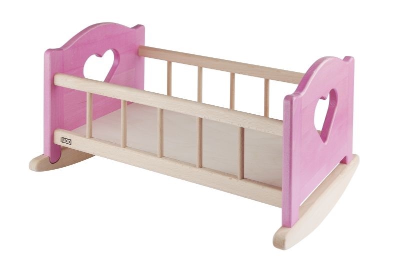 Kołyska drewniana XL - różowa Lupo Toys