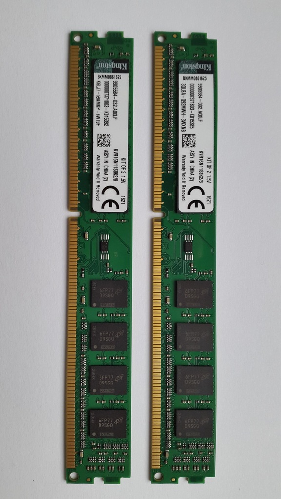 RAM DDR3 8 GB 2X4GB Kingston 1600 MHZ 