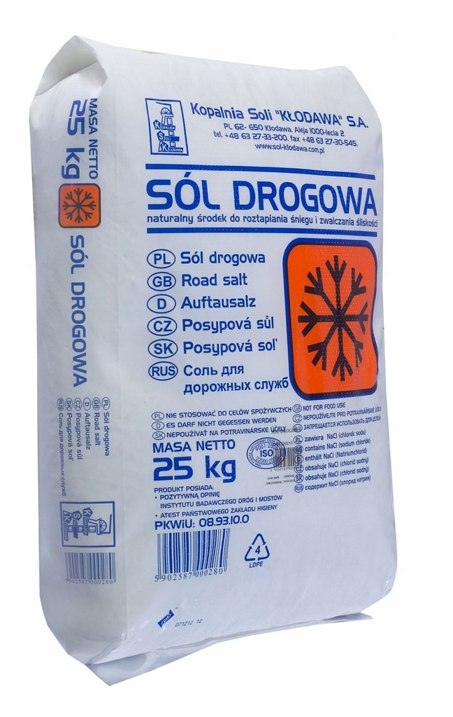 Sól drogowa 25kg Łódź