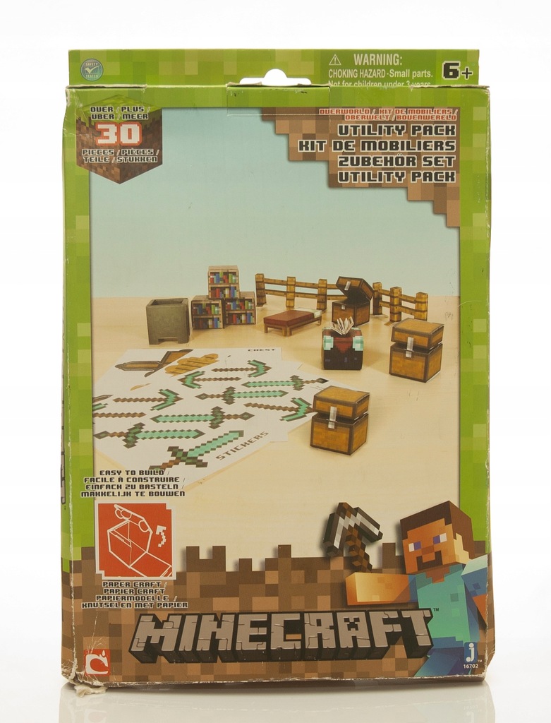 New Minecraft Papercraft Utility Pack Pieces 1 Chest & 4 Fencepost