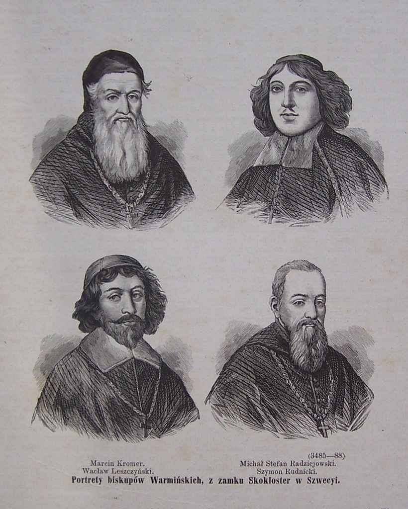 WARMIA, biskupi warmińscy, grafika XIX w.