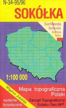 Mapa topograficzna Sokółka Wzgórza Sokólskie mapa