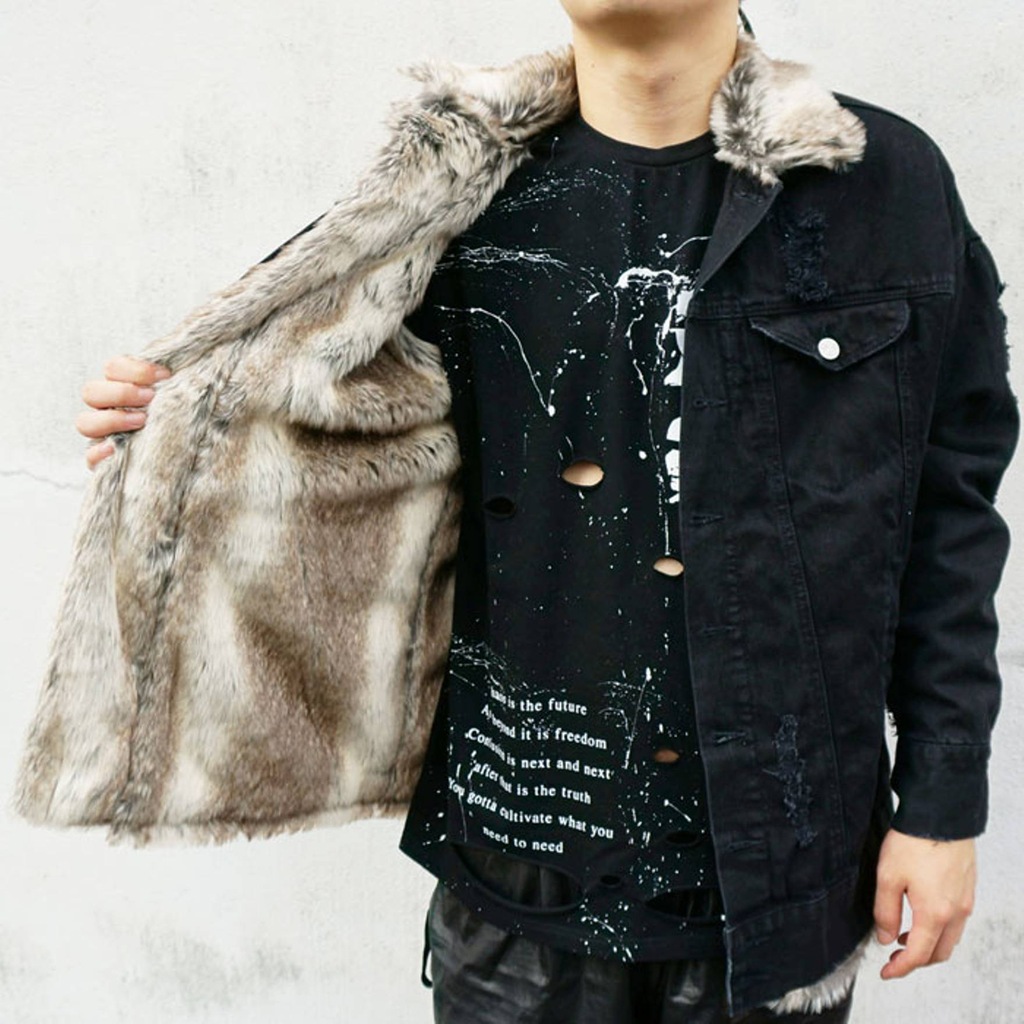 MISBHV Drew Denim Jacket Black M Kurtka Futro Fash