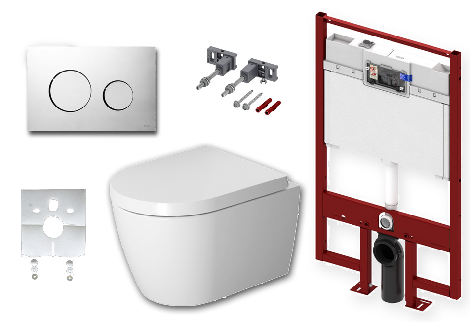 SUPER SLIM! TECE DURAVIT 6w1 Stelaż, miska Rimless