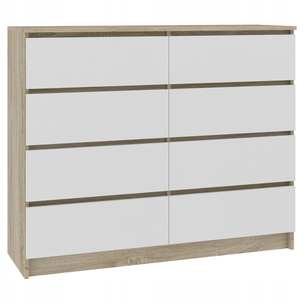KOMODA PARI 8 SZUFLAD SZAFKA 120cm SONOMA MIX