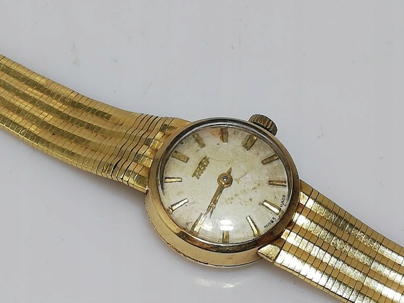 ZŁOTY ZEGAREK TISSOT 15 KAMIENI BRANSOLETA 750