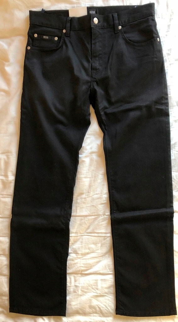 Spodnie Hugo Boss jeansy czarne stretch
