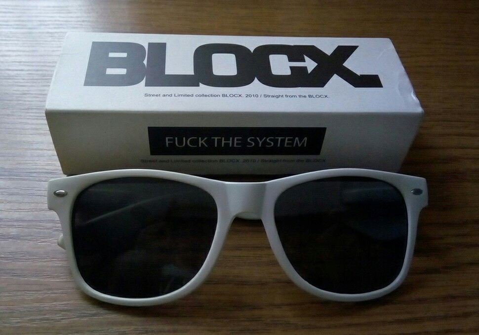 Okulary przeciwsłoneczne NERDY BIAŁE BLOCX Nowe !