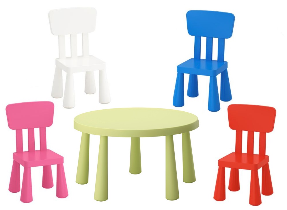 IKEA MAMMUT stolik +3 krzesełka mamut