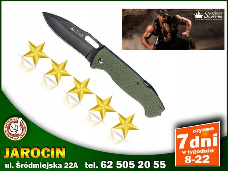 NÓŻ KIZLYAR SUPREME UTE 440C SW GREEN