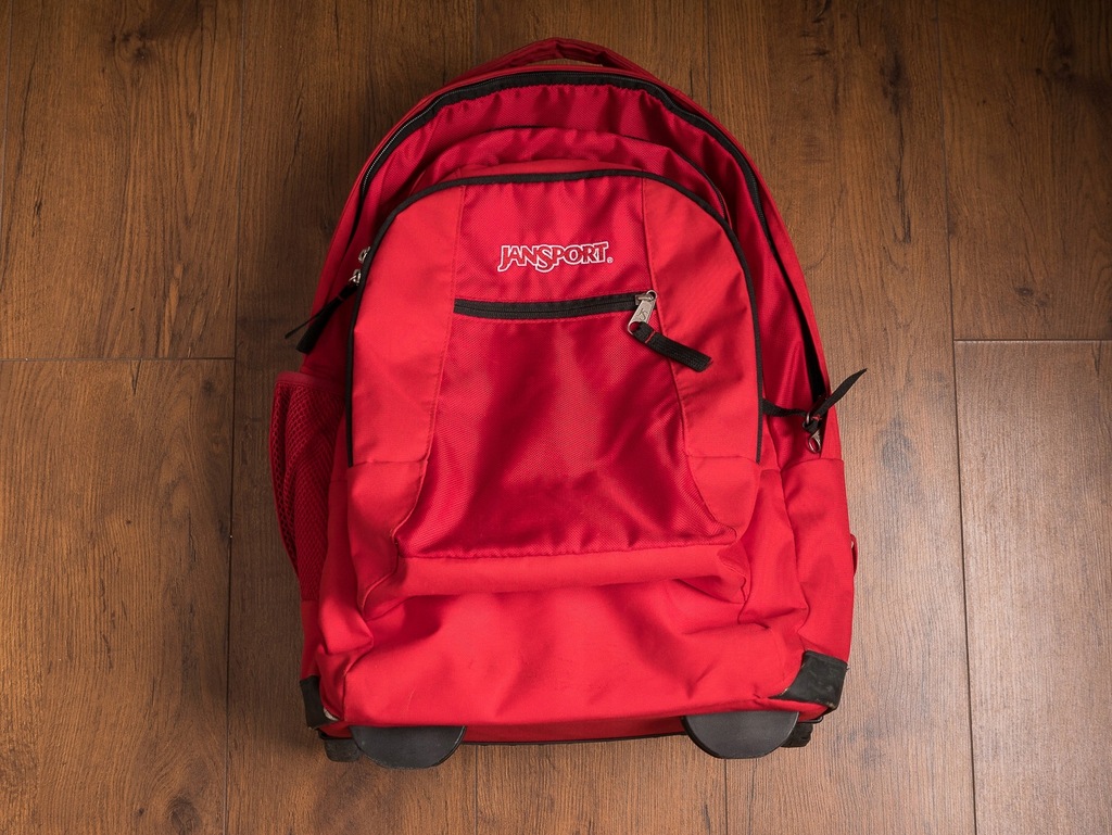 Plecak JANSPORT kółka rączka, wytrzymały, czerwony