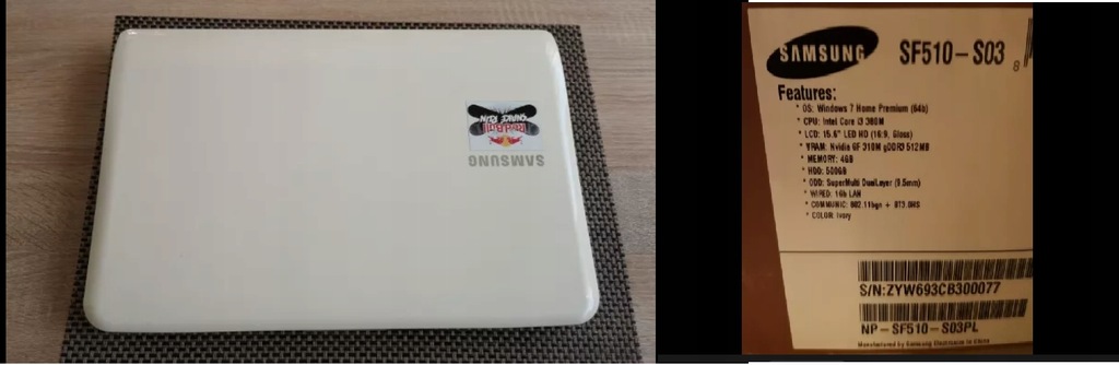 laptop Samsung 15cali SF510
