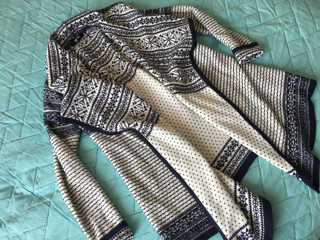 Sweter ASOS kardigan narzutka nordic style S/M