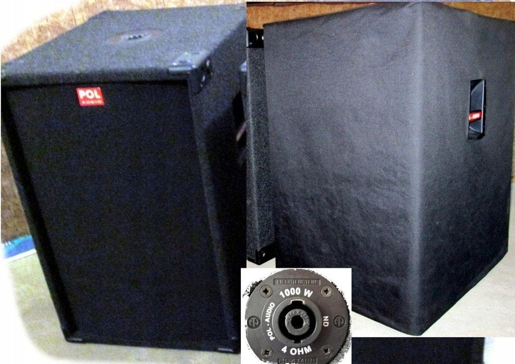 Kolumny basowe PolAudio TP118 1000W 4Ohm pokrowce