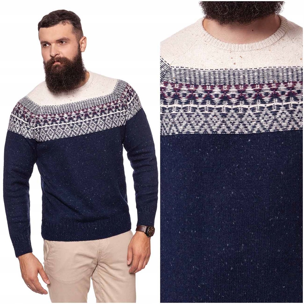 LEE FAIRISLE SWETER MĘSKI NORWESKIE WZORY XL