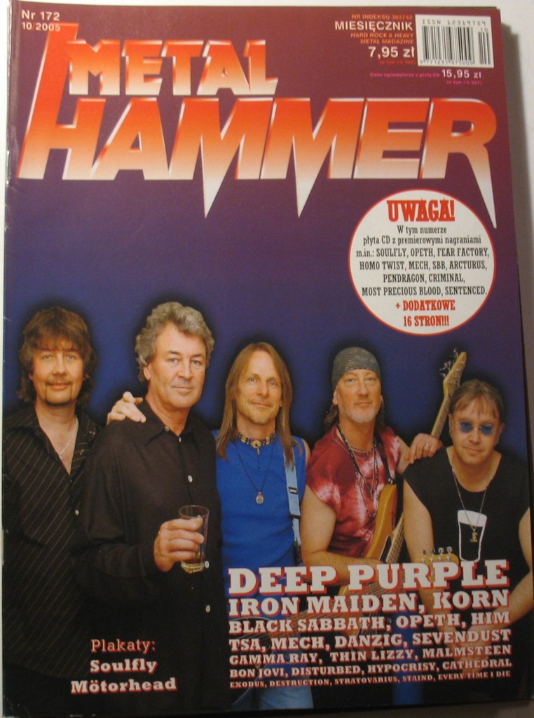 Metal HAMMER 10 2005 DEEP Purple Iron Maiden HIM