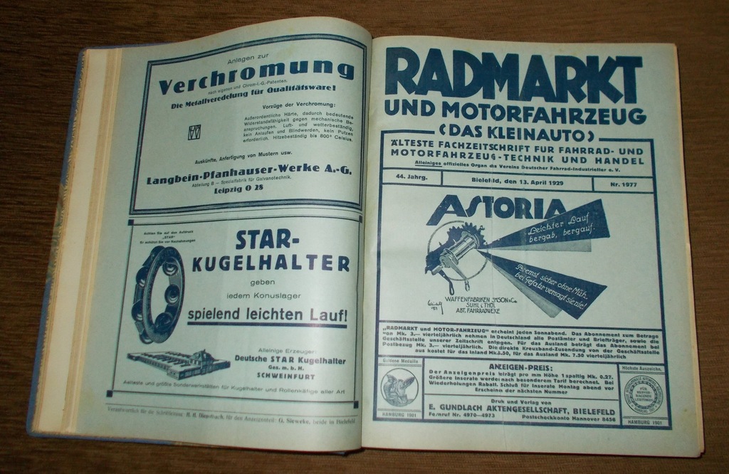 1929 czasopisma ROWERY motocykle REKLAMY zdjęcia