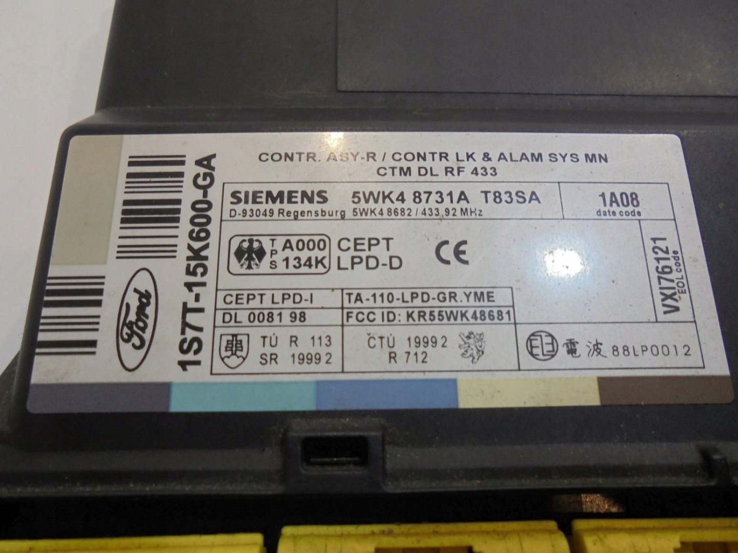 module control unit KOMFORTU MONDEO MK3 5WK48731A
