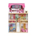 Drevený domček pre bábiky nábytok 3 poschodia Ecotoys Hmotnosť (s balením) 13 kg