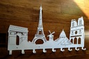 Kovový nástenný vešiak na oblečenie kľúče PARIS Počet závesných miest 5 i więcej