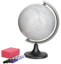 Глобус 250 мм КОНТУР + 4 фломастера + набор ГУБКА